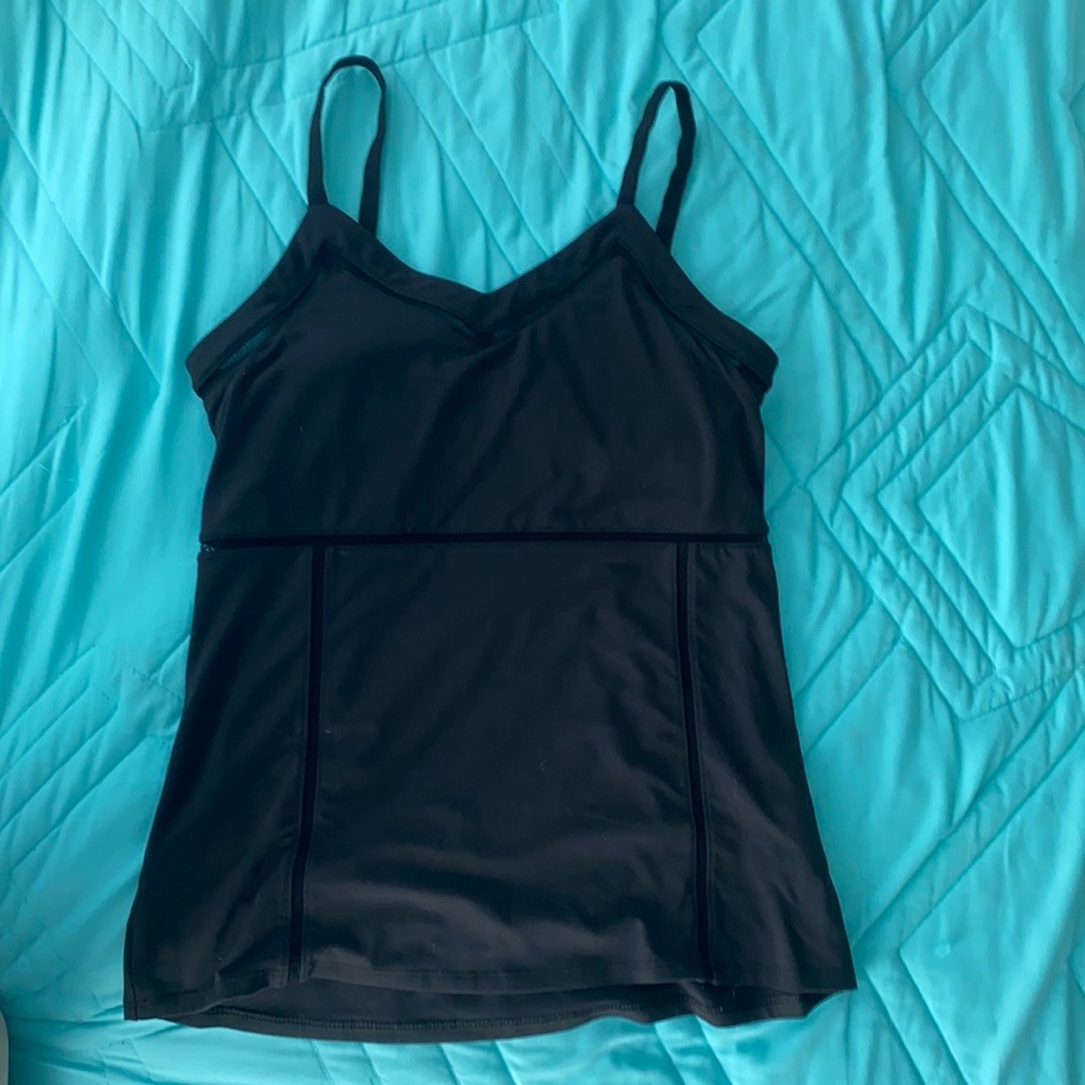 Black Fabletics tank top with built in bra